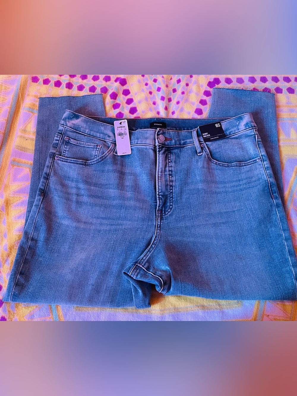Express High-Rise Light Blue Skinny Jeans